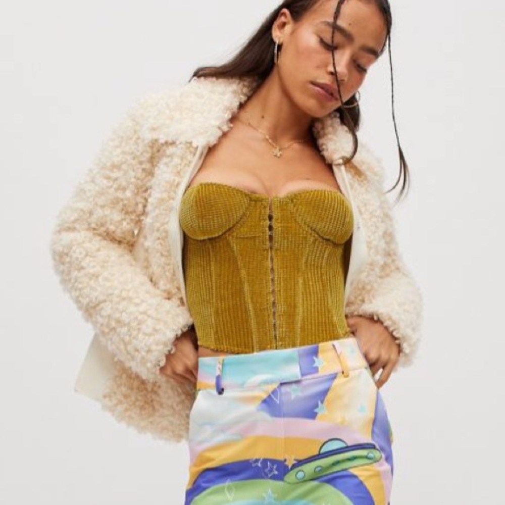 NWT uo urban outfitters out from under replay velvet corset